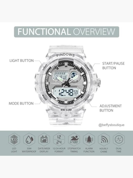 Digital Sport Watch with 7-Color LED, Stopwatch, Alarm, 50M Waterproof main image 4